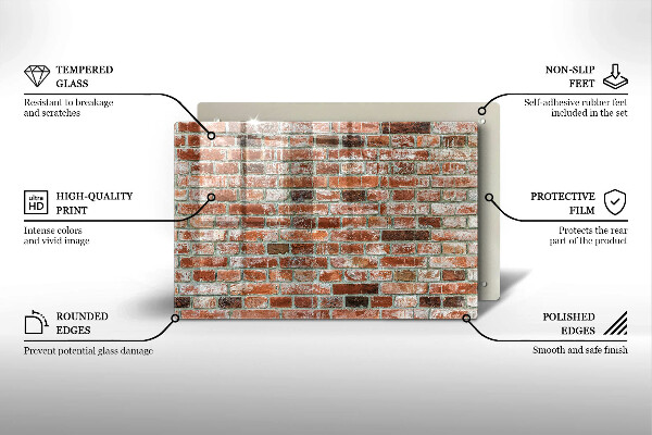 Cubre vitrocerámica Antiguo muro de ladrillo