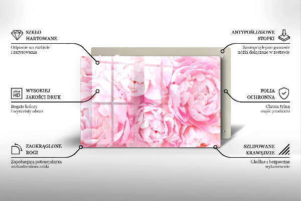 Cubre vitrocerámica Peonías delicadas
