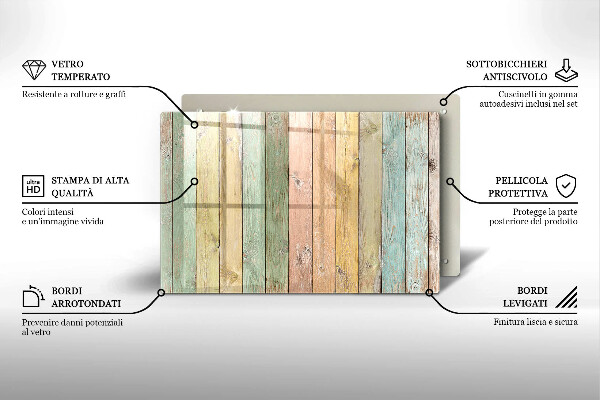 Cubre vitrocerámica Tableros vintage coloridos