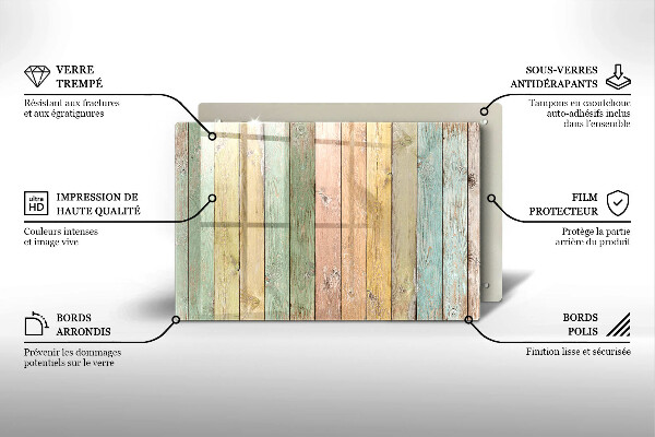 Cubre vitrocerámica Tableros vintage coloridos