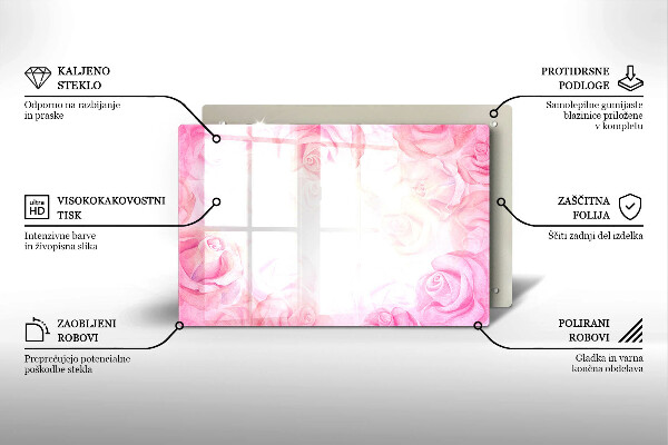 Cubre vitrocerámica Fondo de rosas delicadas