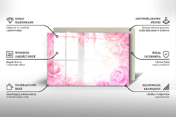 Cubre vitrocerámica Fondo de rosas delicadas