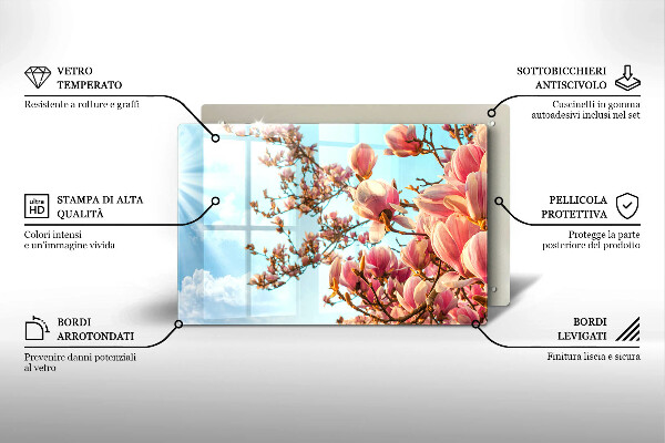 Cubre vitrocerámica Árbol de flores rosadas