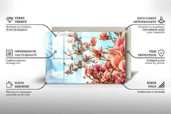 Cubre vitrocerámica Árbol de flores rosadas