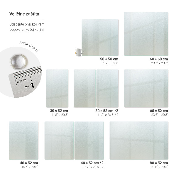 Protector para pared de cocina en tamaño 60 x 52 cm