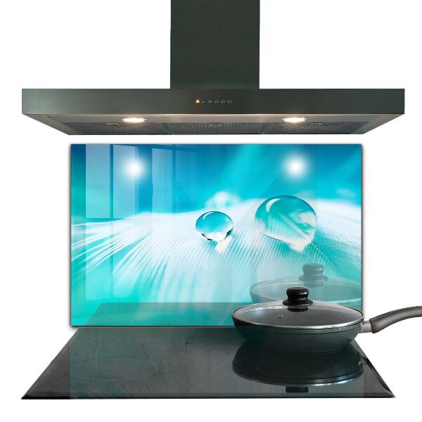 Paneles de vidrio para la cocina Rocío sobre una pluma delicada