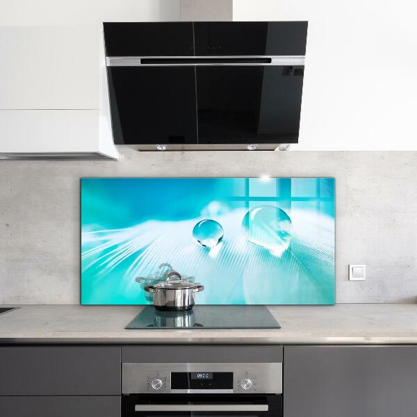 Paneles de vidrio para la cocina Rocío sobre una pluma delicada