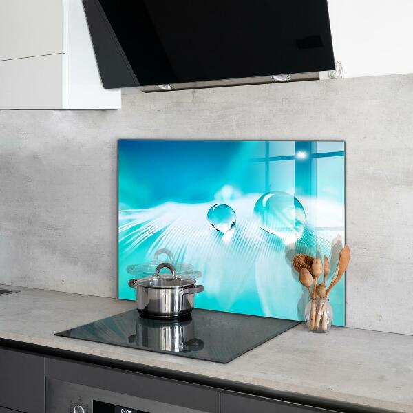 Paneles de vidrio para la cocina Rocío sobre una pluma delicada