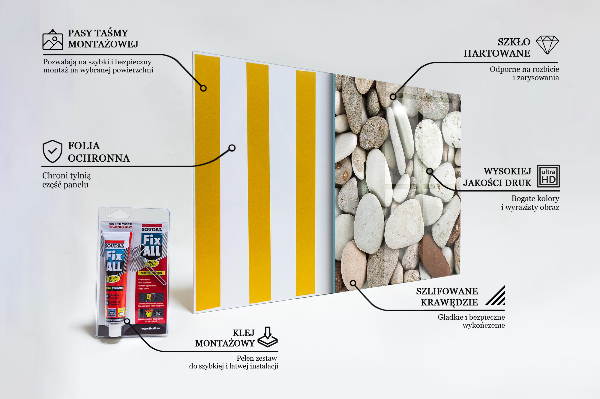 Paneles de vidrio para la cocina Playa pedregosa