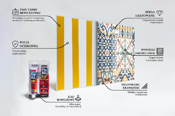 Paneles de vidrio para la cocina Adornos de mosaico portugueses