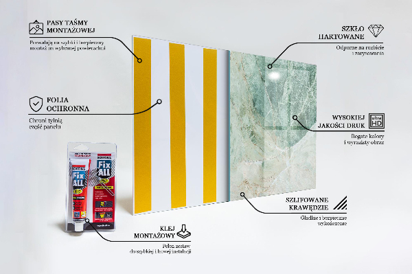 Paneles de vidrio para la cocina Textura de piedra de mármol