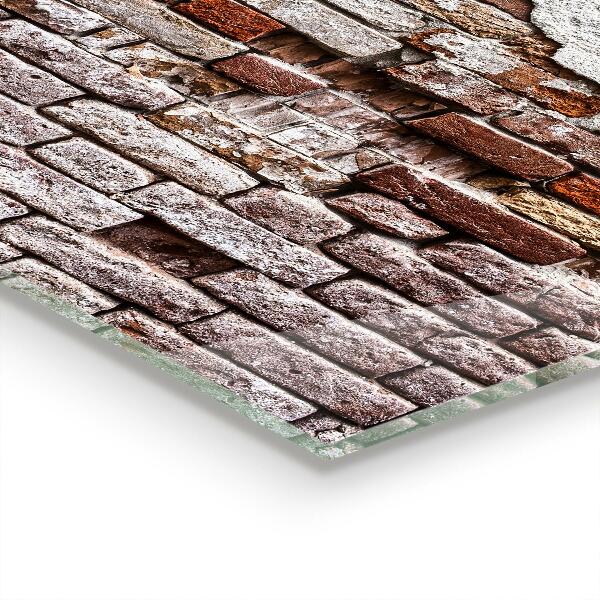 Paneles de vidrio para la cocina Pared de ladrillos de piedra