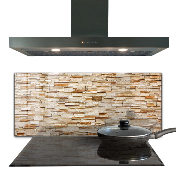 Paneles de vidrio para la cocina Muro de piedra natural