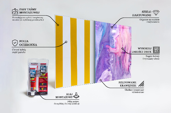 Paneles de vidrio para la cocina Abstracción rosa