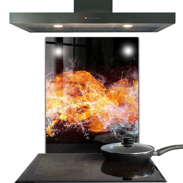 Paneles de pared La lucha de los elementos fuego agua