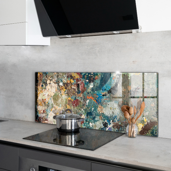 Paneles de vidrio para la cocina Textura de pintura al óleo