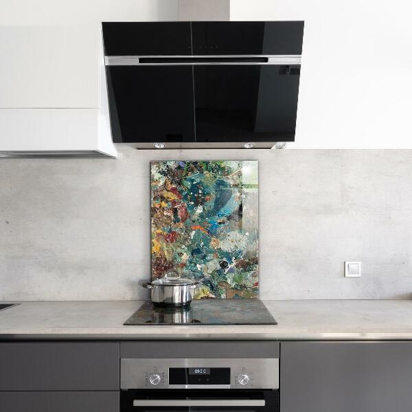 Paneles de vidrio para la cocina Textura de pintura al óleo