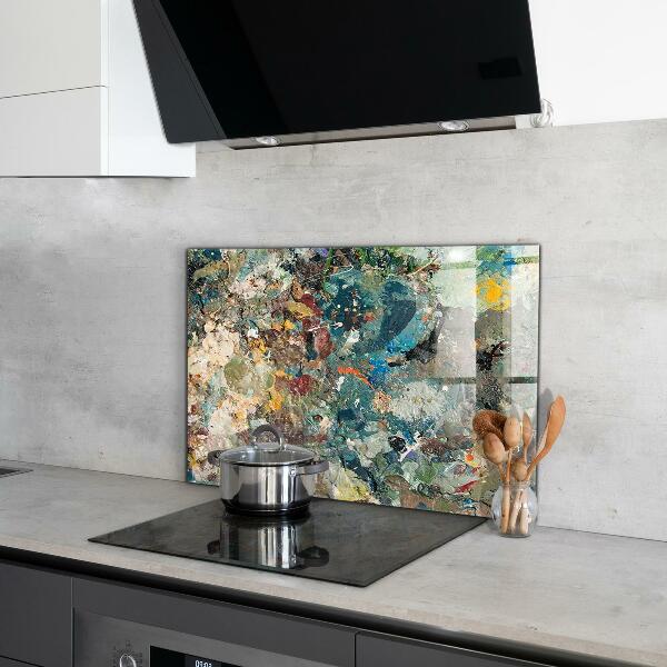 Paneles de vidrio para la cocina Textura de pintura al óleo