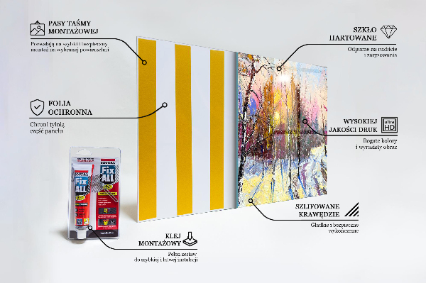 Paneles de pared Pintura acrílica del parque de invierno