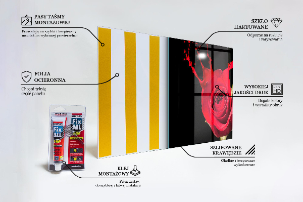 Paneles de pared Resumen de rosa roja