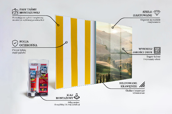 Paneles de vidrio para la cocina Paisaje toscano con viñedos.