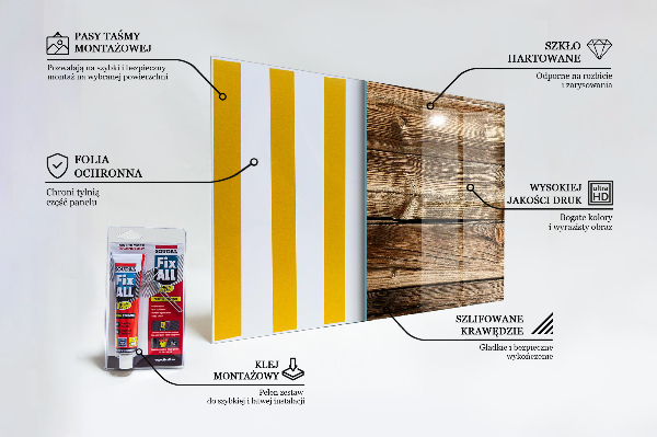 Paneles de vidrio para la cocina Textura de madera