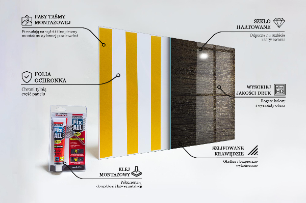 Paneles de vidrio para la cocina Textura de madera retra