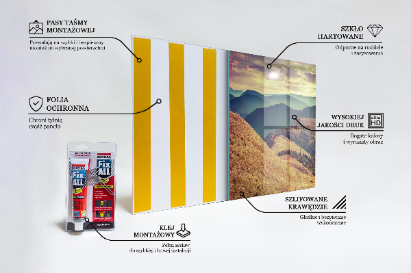 Paneles de vidrio para la cocina Paisaje de montaña en otoño