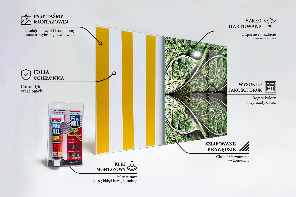 Paneles de pared Hoja verde abstracta