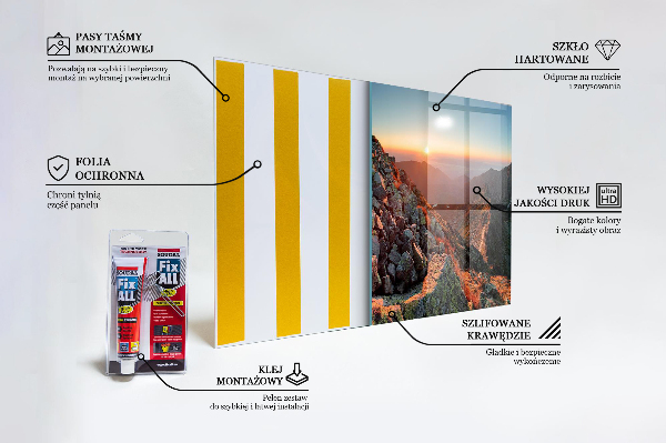 Paneles de vidrio para la cocina Panorama de la montaña atardecer
