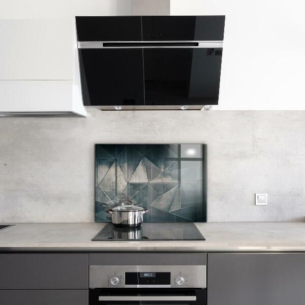 Paneles de vidrio para la cocina Triángulos abstractos de metal