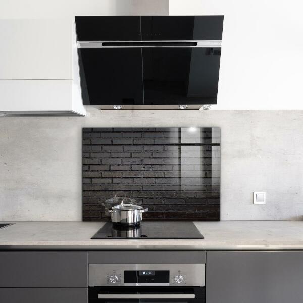 Paneles de vidrio para la cocina Hormigón de ladrillo negro