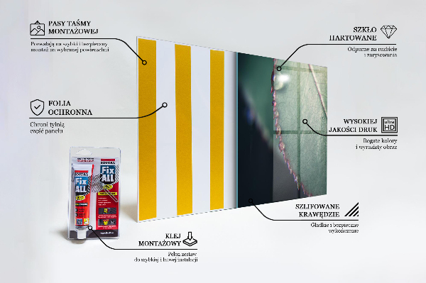 Paneles de pared Hoja con una gota de rocío