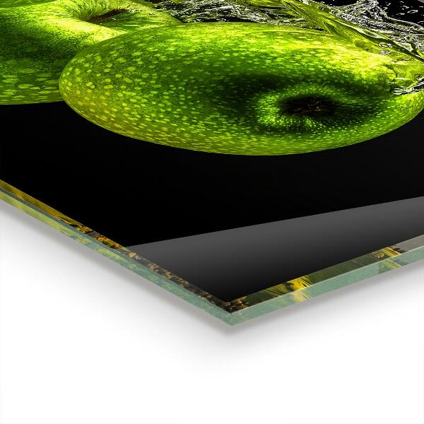 Paneles de pared Manzanas verdes en agua