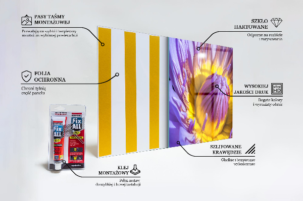 Paneles de vidrio para la cocina Detalles de la flor morada