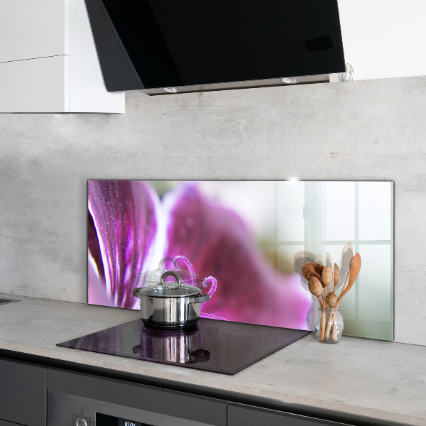 Paneles de vidrio para la cocina Detalles de la naturaleza de la flor rosa