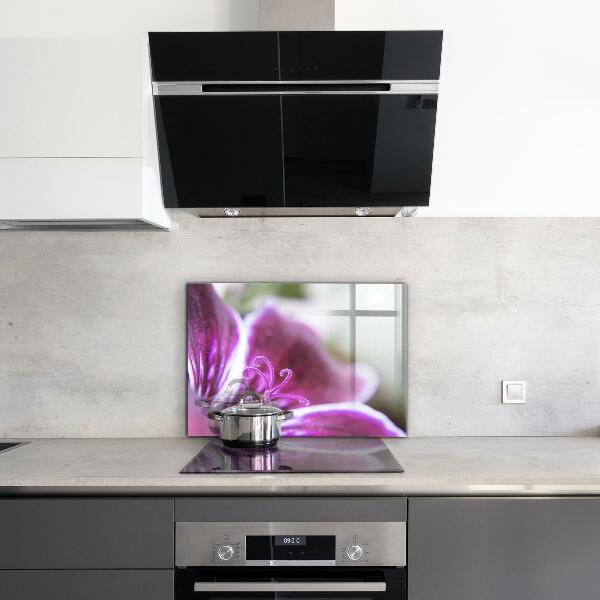 Paneles de vidrio para la cocina Detalles de la naturaleza de la flor rosa