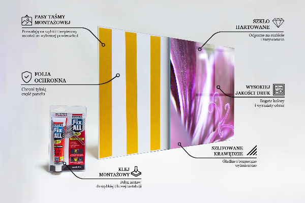 Paneles de vidrio para la cocina Detalles de la naturaleza de la flor rosa
