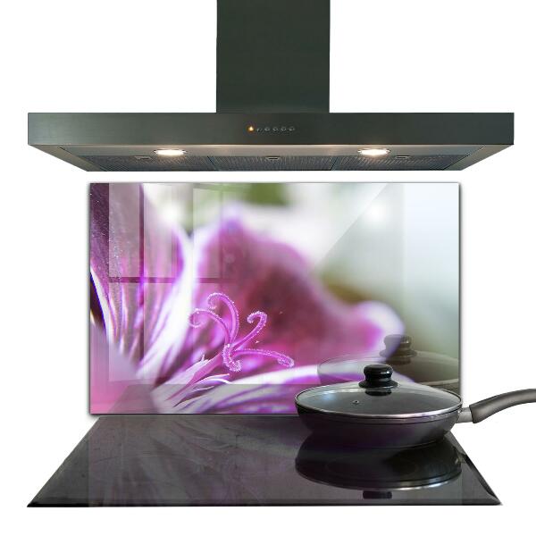 Paneles de vidrio para la cocina Detalles de la naturaleza de la flor rosa