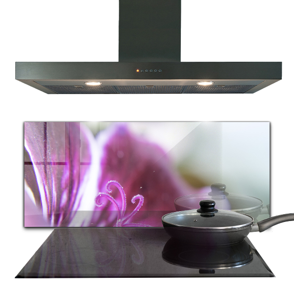 Paneles de vidrio para la cocina Detalles de la naturaleza de la flor rosa