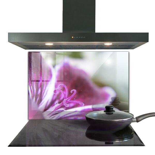 Paneles de vidrio para la cocina Detalles de la naturaleza de la flor rosa