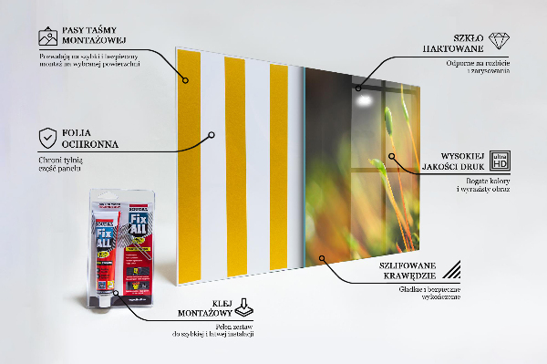 Paneles de vidrio para la cocina Detalles del musgo del bosque