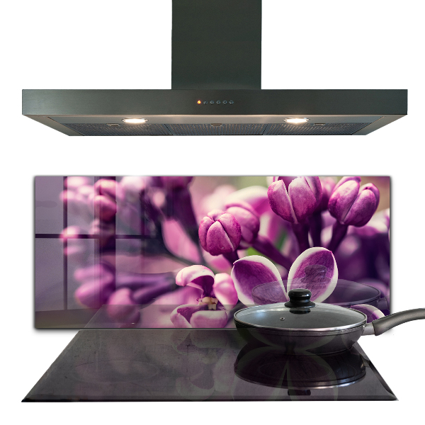 Paneles de vidrio para la cocina Belleza natural de los lirios rosados