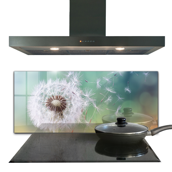 Paneles de vidrio para la cocina Diente de león diente de león en el viento