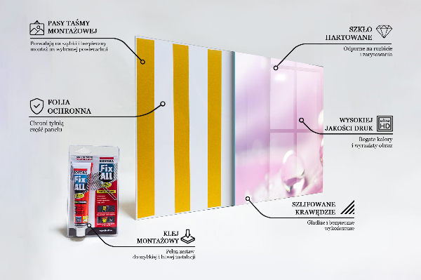 Paneles de vidrio para la cocina Gotas de rocío sobre una flor rosa