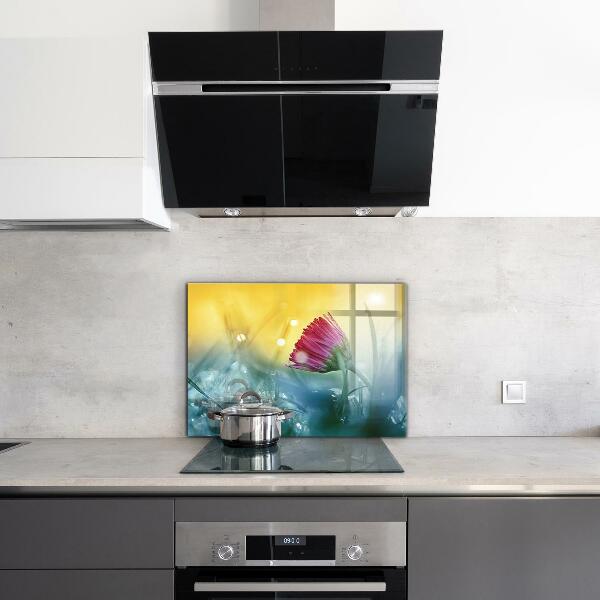 Paneles de vidrio para la cocina Margarita delicada en la pradera