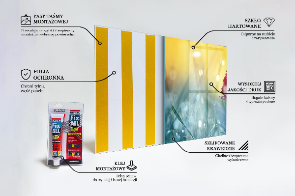 Paneles de vidrio para la cocina Margarita delicada en la pradera