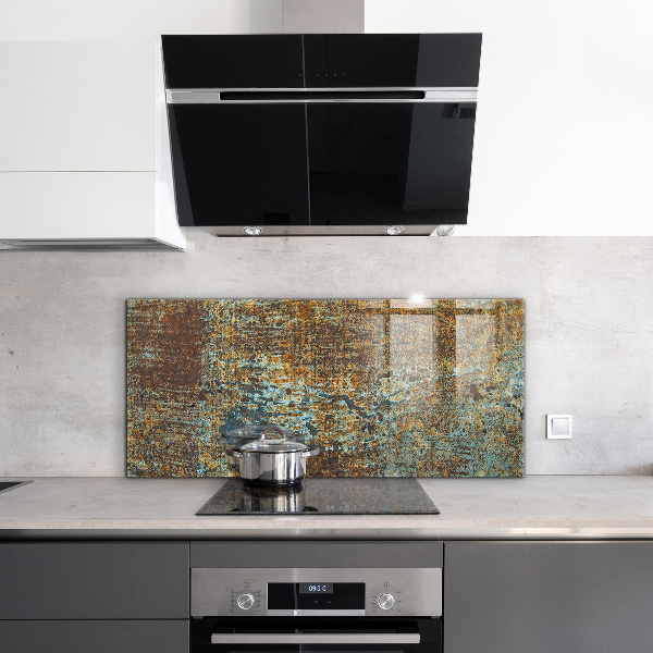 Paneles de vidrio para la cocina Textura de metal viejo