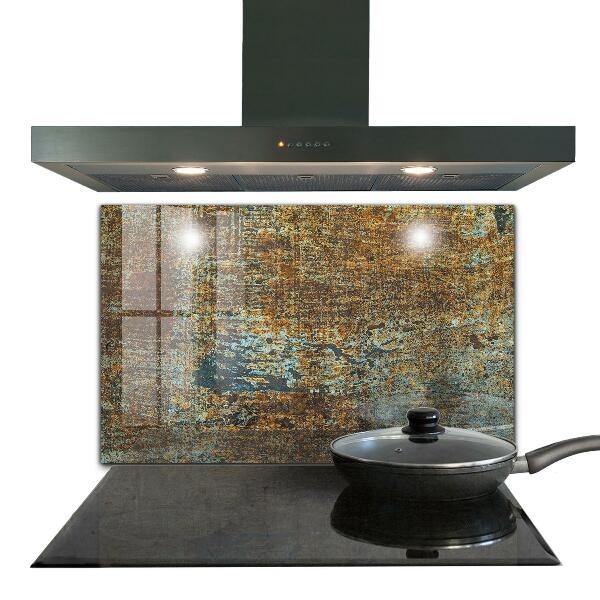 Paneles de vidrio para la cocina Textura de metal viejo