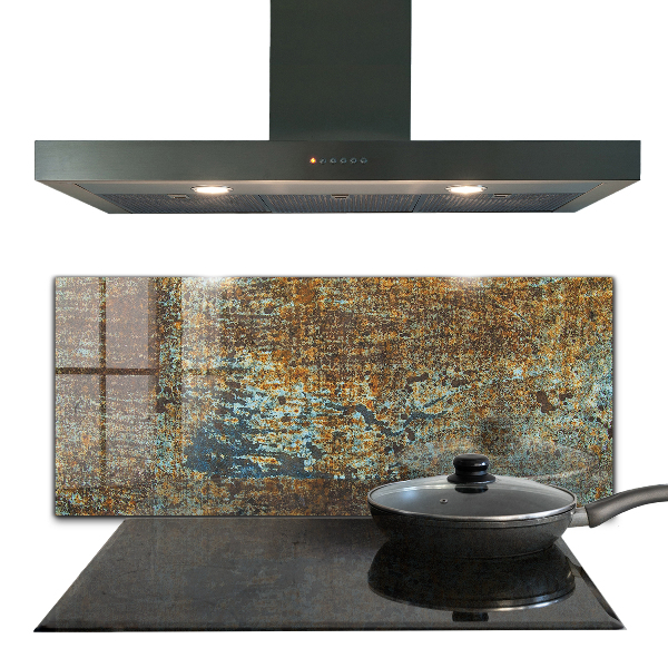 Paneles de vidrio para la cocina Textura de metal viejo